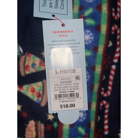 Cat & Jack Junior Christmas-Themed Hooded Fleece Pajamas With Pockets Size Large - Picture 10 of 10